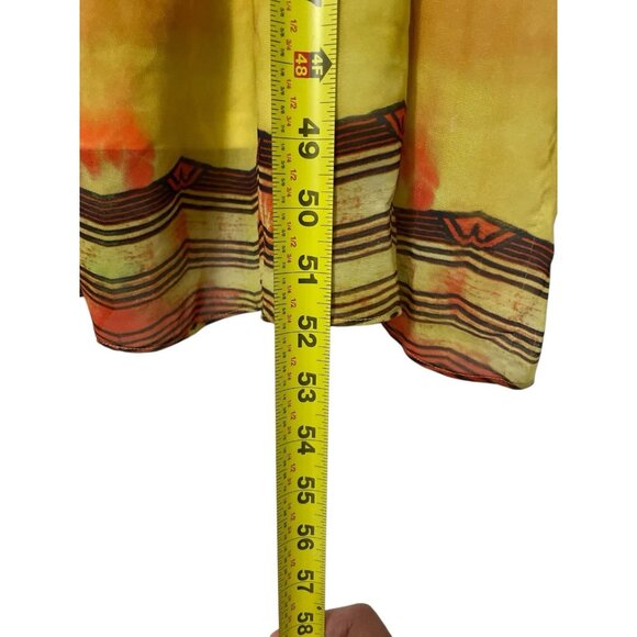 Lane Bryant Maxi Dress 22W Yellow Striped Aztec Spaghetti Straps Empire Waist - Picture 4 of 4